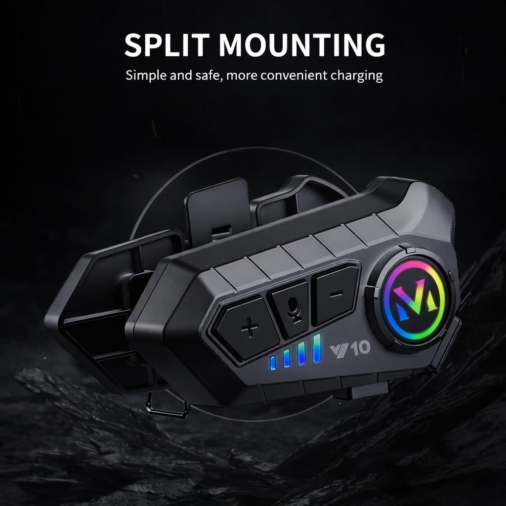 Helmet Fone Bluetooth para Capacete Moto Y10 • Conexão rápida